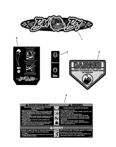 Decals Diagram and Parts List for 7800671-BBRR219BS 2010 Briggs and Stratton Lawn Mower